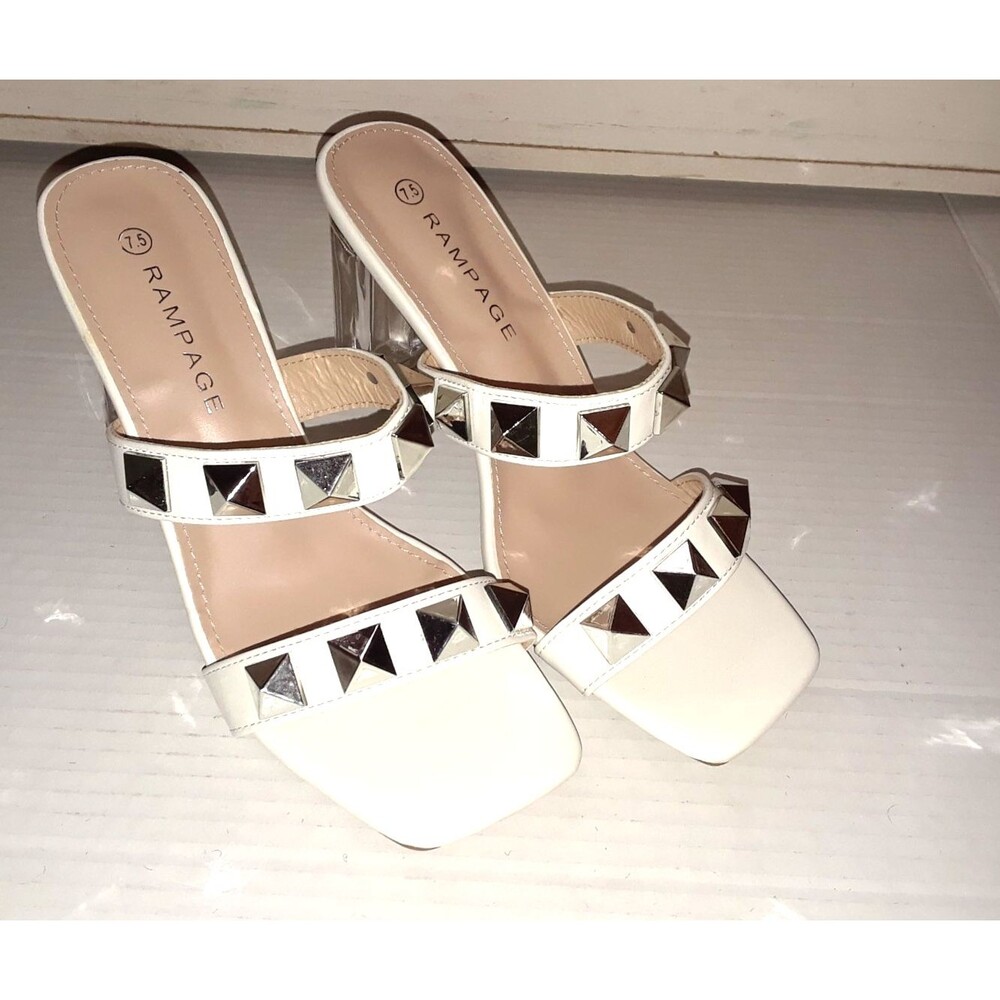 Rampage Women’s Shoes Size 7.5M Silver Embellished Straps